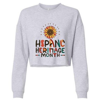 Hispanic Heritage Month Latino Countries Flag Sunflower Cropped Pullover Crew