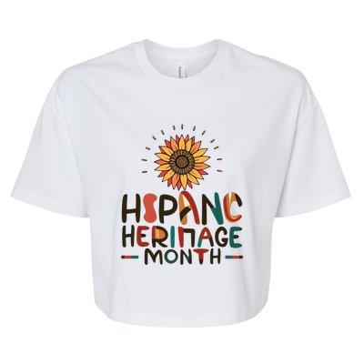 Hispanic Heritage Month Latino Countries Flag Sunflower Bella+Canvas Jersey Crop Tee