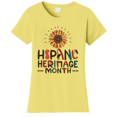 Hispanic Heritage Month Latino Countries Flag Sunflower Women's T-Shirt