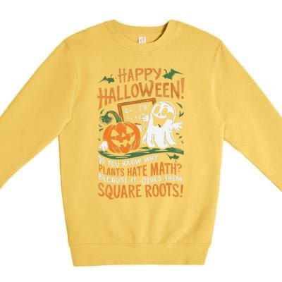 Happy Halloween Math Teacher Scientist Funny Premium Crewneck Sweatshirt