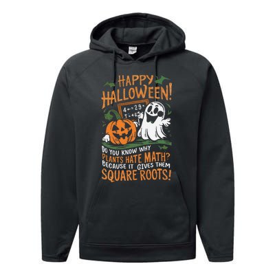 Happy Halloween Math Teacher Scientist Funny Performance Fleece Hoodie