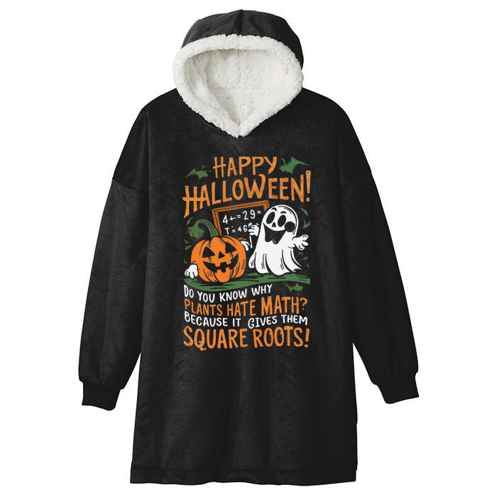 Happy Halloween Math Teacher Scientist Funny Hooded Wearable Blanket