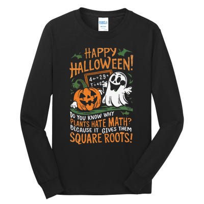 Happy Halloween Math Teacher Scientist Funny Tall Long Sleeve T-Shirt