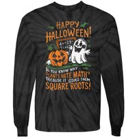 Happy Halloween Math Teacher Scientist Funny Tie-Dye Long Sleeve Shirt