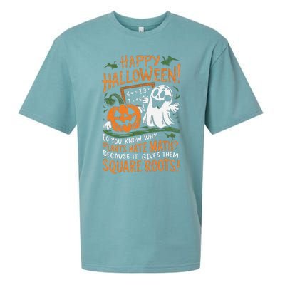 Happy Halloween Math Teacher Scientist Funny Sueded Cloud Jersey T-Shirt