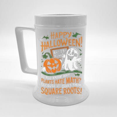 Happy Halloween Math Teacher Scientist Funny Beer Stein