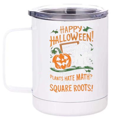 Happy Halloween Math Teacher Scientist Funny 12 oz Stainless Steel Tumbler Cup