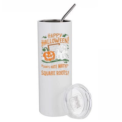 Happy Halloween Math Teacher Scientist Funny Stainless Steel Tumbler