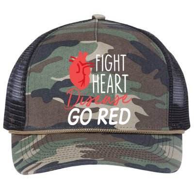 Heart Health Month Gift Go Red Gift Heart Disease Awareness Gift Funny Gift Retro Rope Trucker Hat Cap