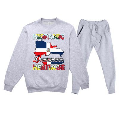 Hispanic Heritage Month Dominican Republic Flag Dominicana Premium Crewneck Sweatsuit Set