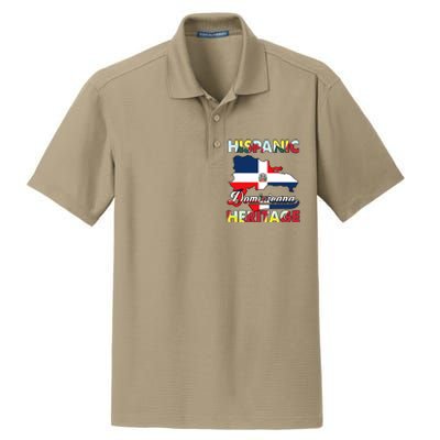 Hispanic Heritage Month Dominican Republic Flag Dominicana Dry Zone Grid Polo