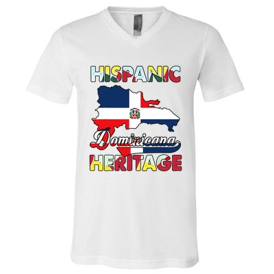 Hispanic Heritage Month Dominican Republic Flag Dominicana V-Neck T-Shirt