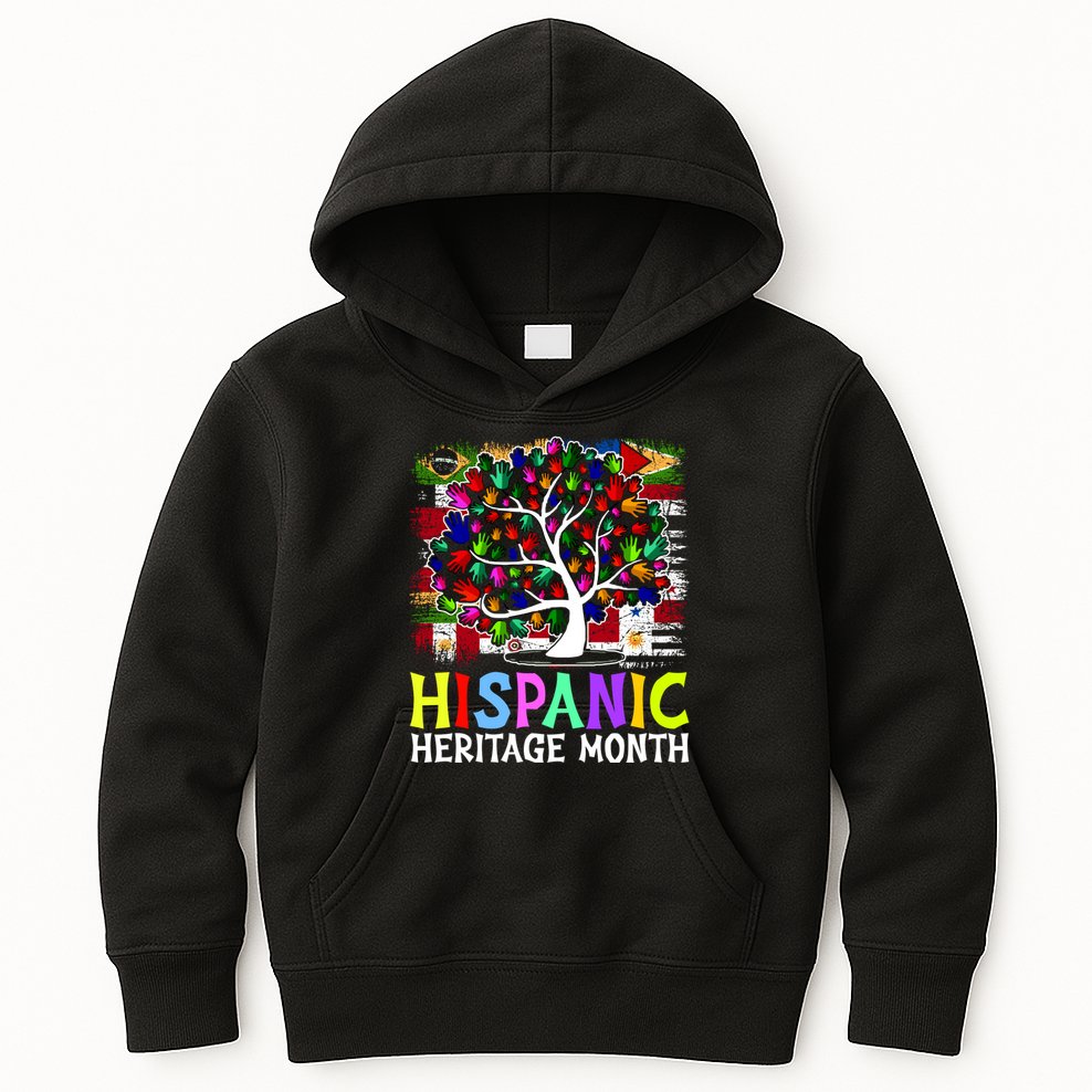 Hispanic Heritage Month Tree Kids Hoodie