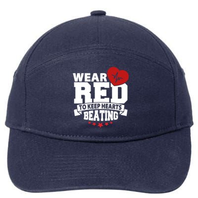 Heart Health Month Gift Wear Red Gift Heart Disease Awareness Gift 7-Panel Snapback Hat