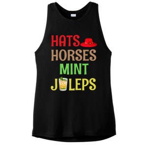 Hats Horses Mint Juleps Gift Funny Horse Racing Funny Gift Ladies PosiCharge Tri-Blend Wicking Tank