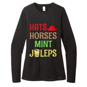 Hats Horses Mint Juleps Gift Funny Horse Racing Funny Gift Womens CVC Long Sleeve Shirt