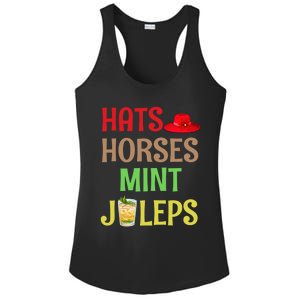 Hats Horses Mint Juleps Gift Funny Horse Racing Funny Gift Ladies PosiCharge Competitor Racerback Tank