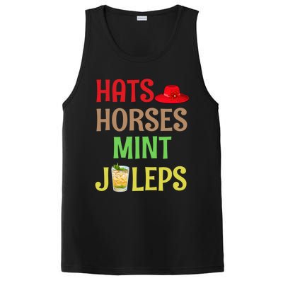 Hats Horses Mint Juleps Gift Funny Horse Racing Funny Gift PosiCharge Competitor Tank