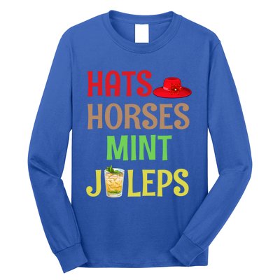 Hats Horses Mint Juleps Gift Funny Horse Racing Funny Gift Long Sleeve Shirt