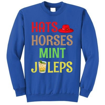 Hats Horses Mint Juleps Gift Funny Horse Racing Funny Gift Sweatshirt