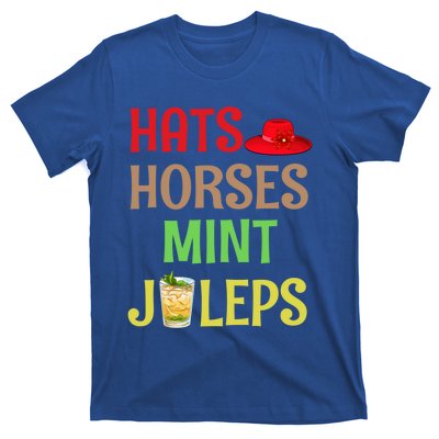 Hats Horses Mint Juleps Gift Funny Horse Racing Funny Gift T-Shirt