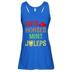 Hats Horses Mint Juleps Gift Funny Horse Racing Funny Gift Ladies Essential Flowy Tank