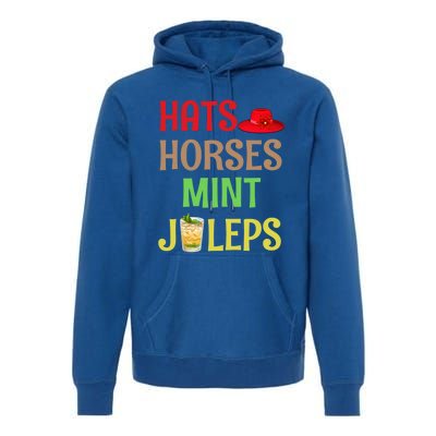 Hats Horses Mint Juleps Gift Funny Horse Racing Funny Gift Premium Hoodie