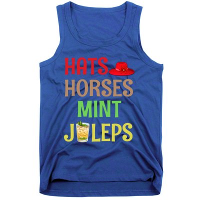 Hats Horses Mint Juleps Gift Funny Horse Racing Funny Gift Tank Top