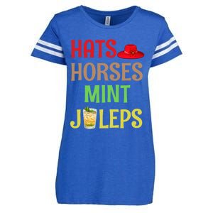 Hats Horses Mint Juleps Gift Funny Horse Racing Funny Gift Enza Ladies Jersey Football T-Shirt