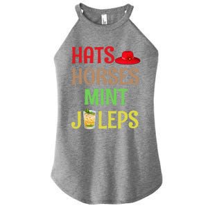 Hats Horses Mint Juleps Gift Funny Horse Racing Funny Gift Women's Perfect Tri Rocker Tank