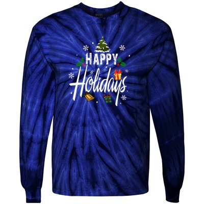 Happy Holidays | Merry Christmas Tie-Dye Long Sleeve Shirt