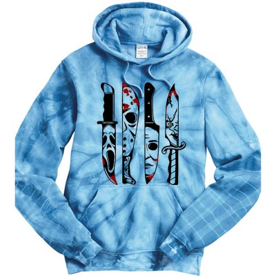 Halloween Horror Movie Characters Tie Dye Hoodie