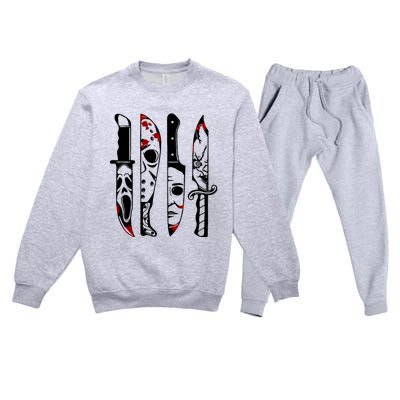 Halloween Horror Movie Characters Premium Crewneck Sweatsuit Set