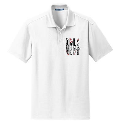 Halloween Horror Movie Characters Dry Zone Grid Polo