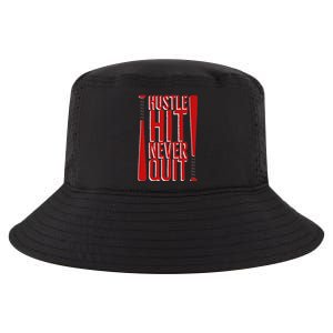 Hustle Hit Never Quit Baseball Saying Practice Workout Fan Cool Comfort Performance Bucket Hat