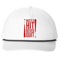 Hustle Hit Never Quit Baseball Saying Practice Workout Fan Snapback Five-Panel Rope Hat