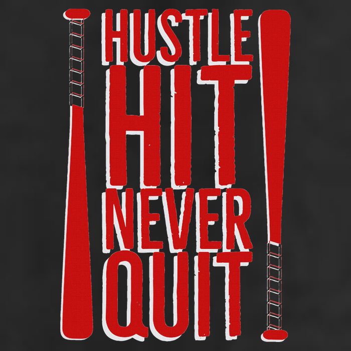 Hustle Hit Never Quit Baseball Saying Practice Workout Fan Adult Drive Performance Visor