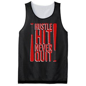 Hustle Hit Never Quit Baseball Saying Practice Workout Fan Mesh Reversible Basketball Jersey Tank