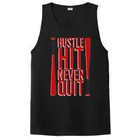 Hustle Hit Never Quit Baseball Saying Practice Workout Fan PosiCharge Competitor Tank