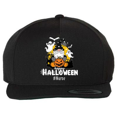 Happy Halloween Nurse Gnomes Ghosts Nurse Gift Wool Snapback Cap