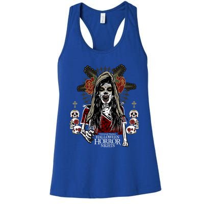 Halloween Horror Nights Day Of The Dead Dia De Los Muertos Women's Racerback Tank