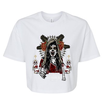 Halloween Horror Nights Day Of The Dead Dia De Los Muertos Bella+Canvas Jersey Crop Tee