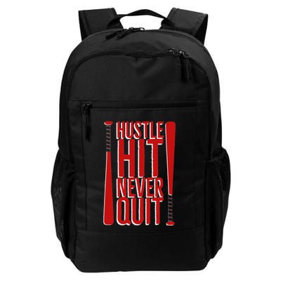 Hustle Hit Never Quit Baseball Saying Practice Workout Fan Backpack
