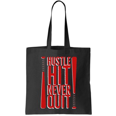 Hustle Hit Never Quit Baseball Saying Practice Workout Fan Bag