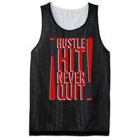 Hustle Hit Never Quit Baseball Saying Practice Workout Fan Mesh Reversible Basketball Jersey Tank