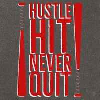 Hustle Hit Never Quit Baseball Saying Practice Workout Fan Cotton Canvas Backpack