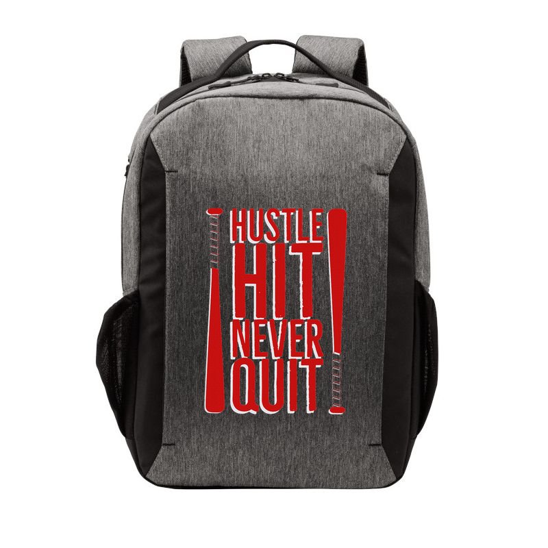 Hustle Hit Never Quit Baseball Saying Practice Workout Fan Vector Backpack
