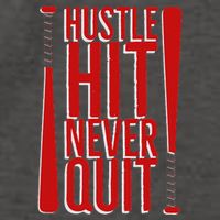 Hustle Hit Never Quit Baseball Saying Practice Workout Fan Vector Backpack