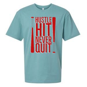 Hustle Hit Never Quit Baseball Saying Practice Workout Fan Sueded Cloud Jersey T-Shirt