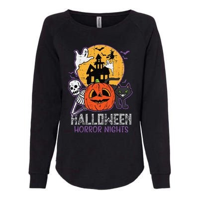 Halloween Horror Nights Retro Movie Poster Spooky Skeleton Womens California Wash Sweatshirt